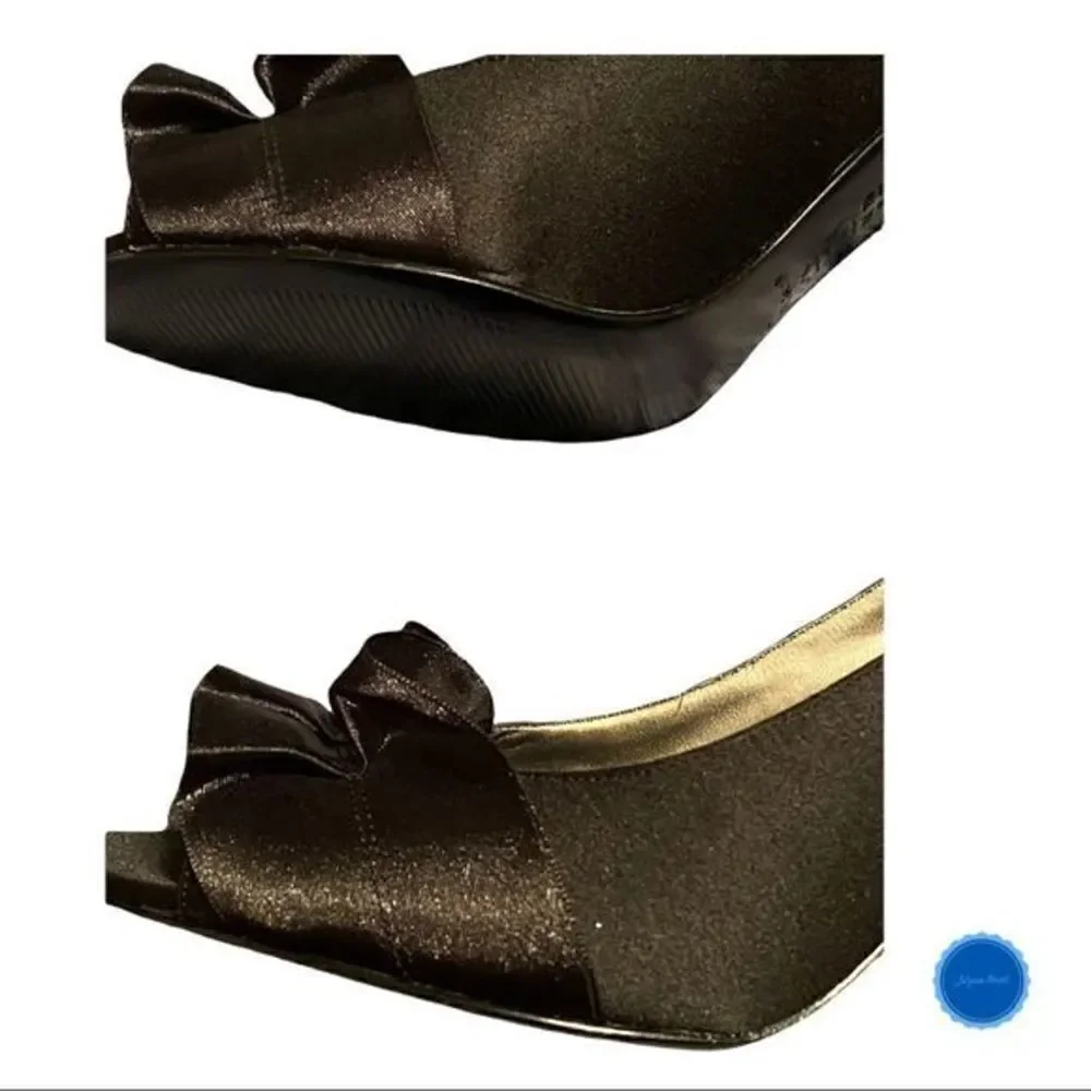 Nina Black Satin Pumps